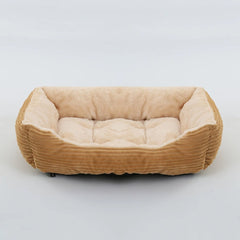 Cama de Pelúcia Quadrada Para Pet Caramelo / PP (43X34X12CM) S - CAMA - 01