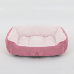 Cama de Pelúcia Quadrada Para Pet Rosa / PP (43X34X12CM) S - CAMA - 01