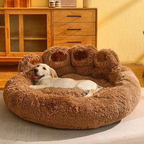 Cama para Cachorro Ultra Macia com cabeceira de patas PawRest