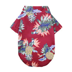Camisa Florida para Cachorros Vermelho Abacaxi / PP A - Camisa - 01