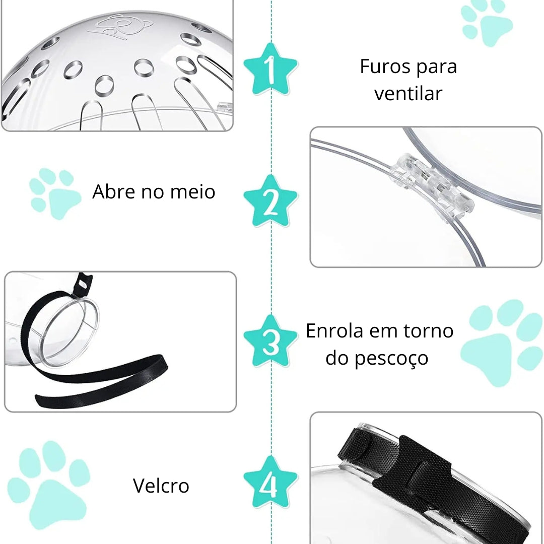 Capacete focinheira anti-mordida para pet ComfortPet