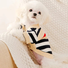 Cardigan de Malha Listrada para Animais R - Roupas - 13