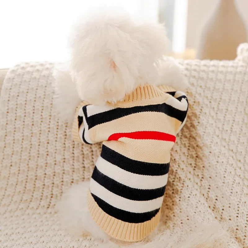 Cardigan de Malha Listrada para Animais R - Roupas - 13