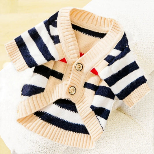 Cardigan de Malha Listrada para Animais R - Roupas - 13