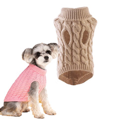 Suéter de Inverno Para Cães Pequeno Bege / P R - roupas - 01