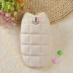 Casaco Acolchoado à Prova de Vento para Cães Pequenos Bege / PP R - roupas - 02
