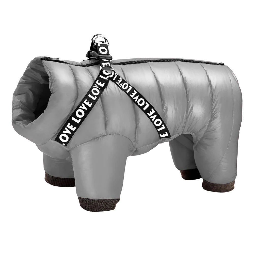 Casaco Puffer Quente para Cachorro Cinza / PP R - Roupas - 21