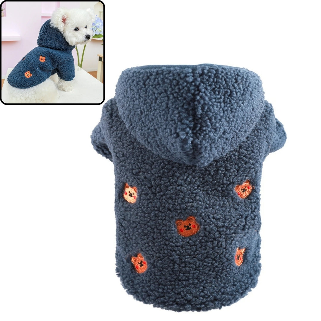 Casaco de Inverno com Capuz para Pet Azul / PP 1-1.5kg R - Roupas - 25