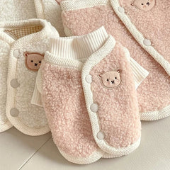 Colete Quente com Botão para Cães BEGE / PP R - Roupas - 18