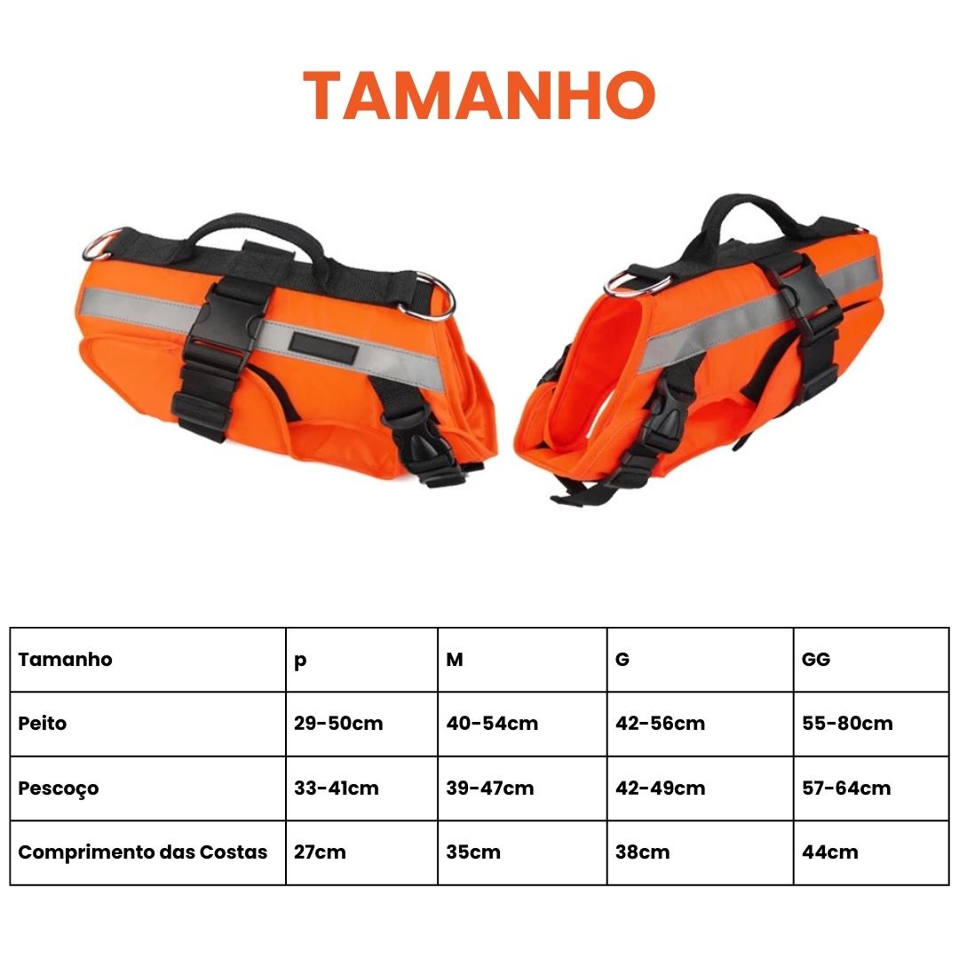 Colete salva-vidas laranja para Cachorro FlutuCan