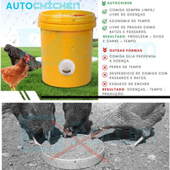 Comedouro automático para galinhas AutoChicken A - Comedouro Gal - 01