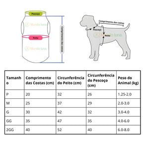 Colete de Veludo para Cães e Gatos