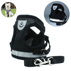 Conjunto Coleira Peitoral e Guia para Cães e Gatos Safety Preto / PP C - Peitoral - 02