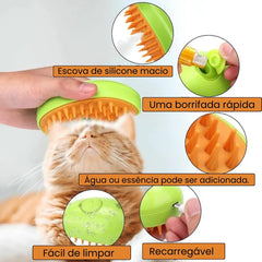 Escova 3 Em 1 Para Cães e Gatos TrioClean Verde A - Escova - 01