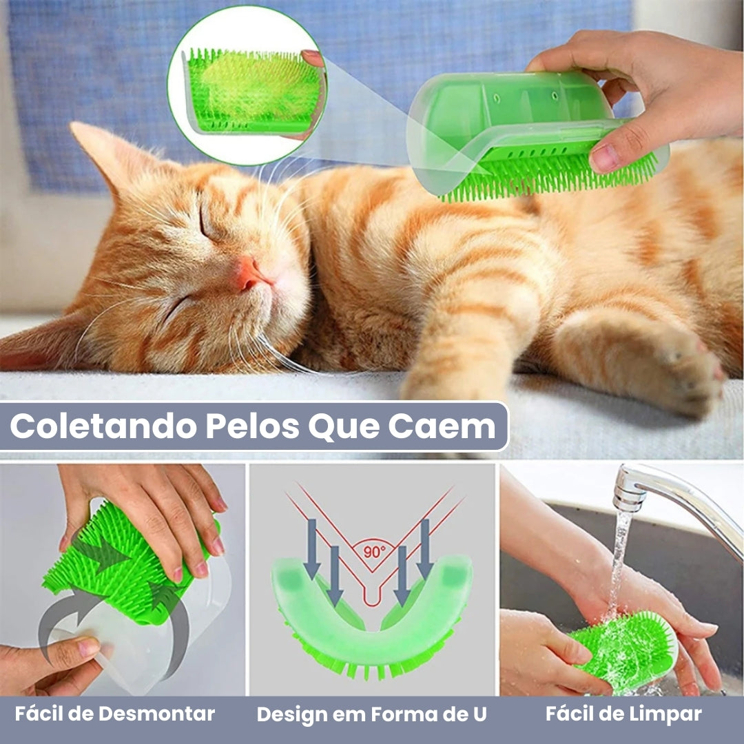 Escova Massageadora de Gato Para Parede