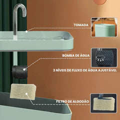 Fonte de Água Automática para Cães e Gatos Verde CC - 06