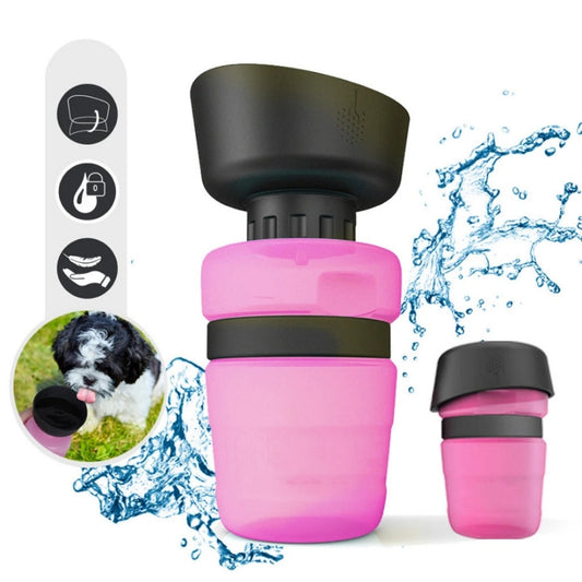 Garrafa de água portátil para cães Rosa A - Garrafinha - 01