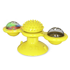 Brinquedo interativo para gatos com compartimento para catnip SpinBalls Amarelo BI - 04