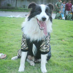 Macacão Camuflado de Inverno com Gola Alta e Estampa FBI para Cães