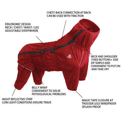 Macacão de Chuva para Cães Full Body com Costuras Seladas