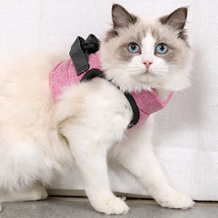 Peitoral Para Gato Com Guia Ajustável E Fecho Seguro