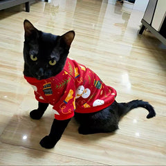 Pijama Estampado para Gatos em Malha Suave com Fechamento em Botões