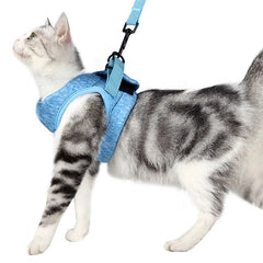 Peitoral Para Gato Com Guia Ajustável E Fecho Seguro