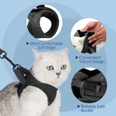 Peitoral Para Gato Com Guia Ajustável E Fecho Seguro
