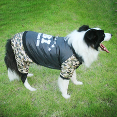 Macacão Camuflado de Inverno com Gola Alta e Estampa FBI para Cães
