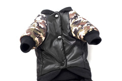 Macacão Camuflado de Inverno com Gola Alta e Estampa FBI para Cães