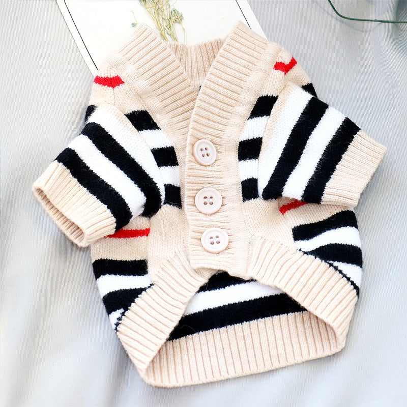 Cardigan Pet Estiloso e Confortável - Luviet Branco/Rosa / PP R - ROUPA - 110