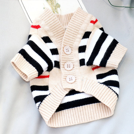 Cardigan Pet Estiloso e Confortável - Luviet Branco/Rosa / PP R - ROUPA - 110