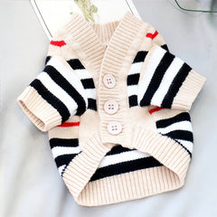 Cardigan Pet Estiloso e Confortável - Luviet Branco/Rosa / PP R - ROUPA - 110