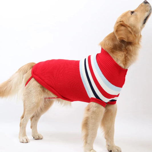 Roupa Tricotada para Cães Grandes com Tema Natalino