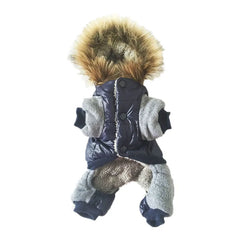 Macacão Puffer para Cães com Tecido Impermeável e Fechamento em Botões