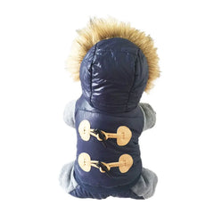 Macacão Puffer para Cães com Tecido Impermeável e Fechamento em Botões