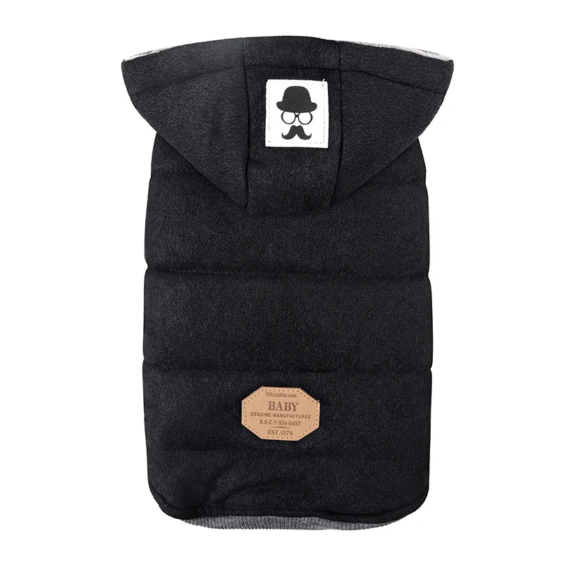 Casaco de Inverno Acolchoado para Cachorro com Capuz
