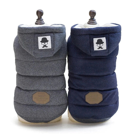 Casaco de Inverno Acolchoado para Cachorro com Capuz