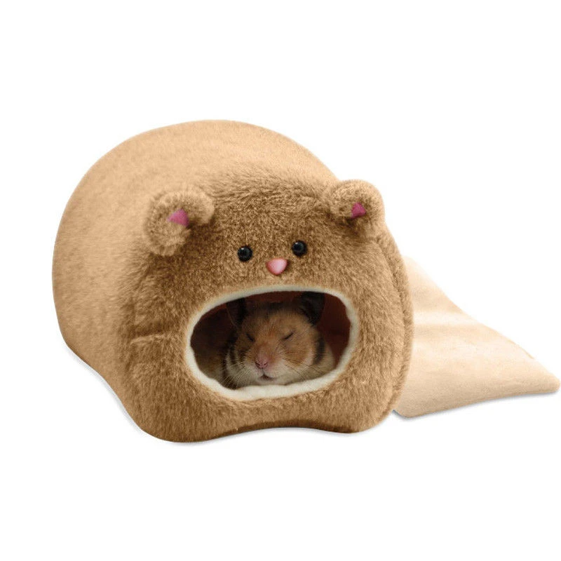 Casinha de pelúcia para pequenos roedores CozyHome Marrom / 11x9x11cm CP - 01