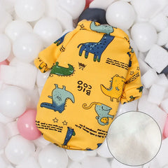 Pijama Estampado para Gatos em Malha Suave com Fechamento em Botões