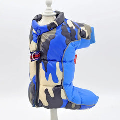 Roupa Acolchoada para Pet com Zíper e Tecido Impermeável