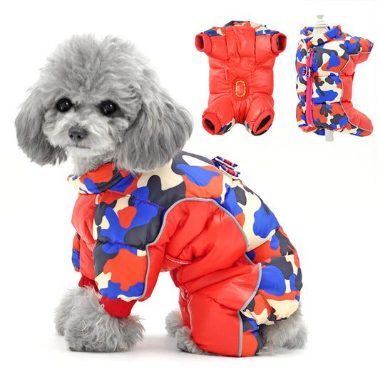 Roupa Acolchoada para Pet com Zíper e Tecido Impermeável
