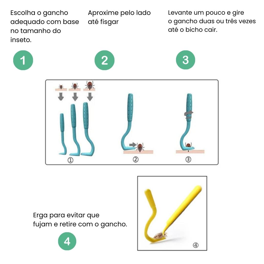 Kit removedor de carrapato para pet