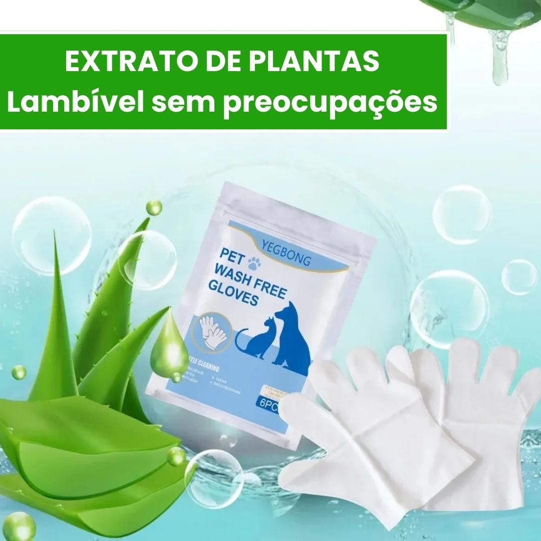 Luvas Umedecidas para Banho à Seco em Pet