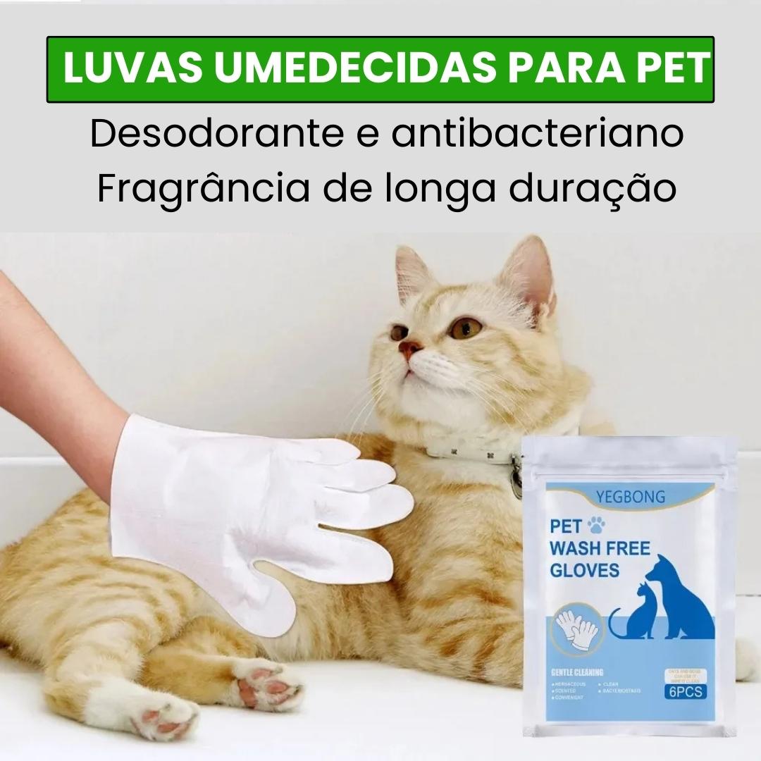 Luvas Umedecidas para Banho à Seco em Pet