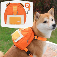 Mochila para cachorro com guia peitoral incluso PetPack Laranja / P C - mochila - 01