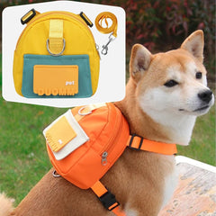Mochila para cachorro com guia peitoral incluso PetPack Amarelo / P C - mochila - 01