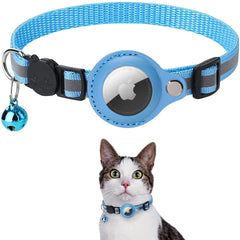 Coleira refletiva com suporte para AirTag SafePet Azul CL - 03