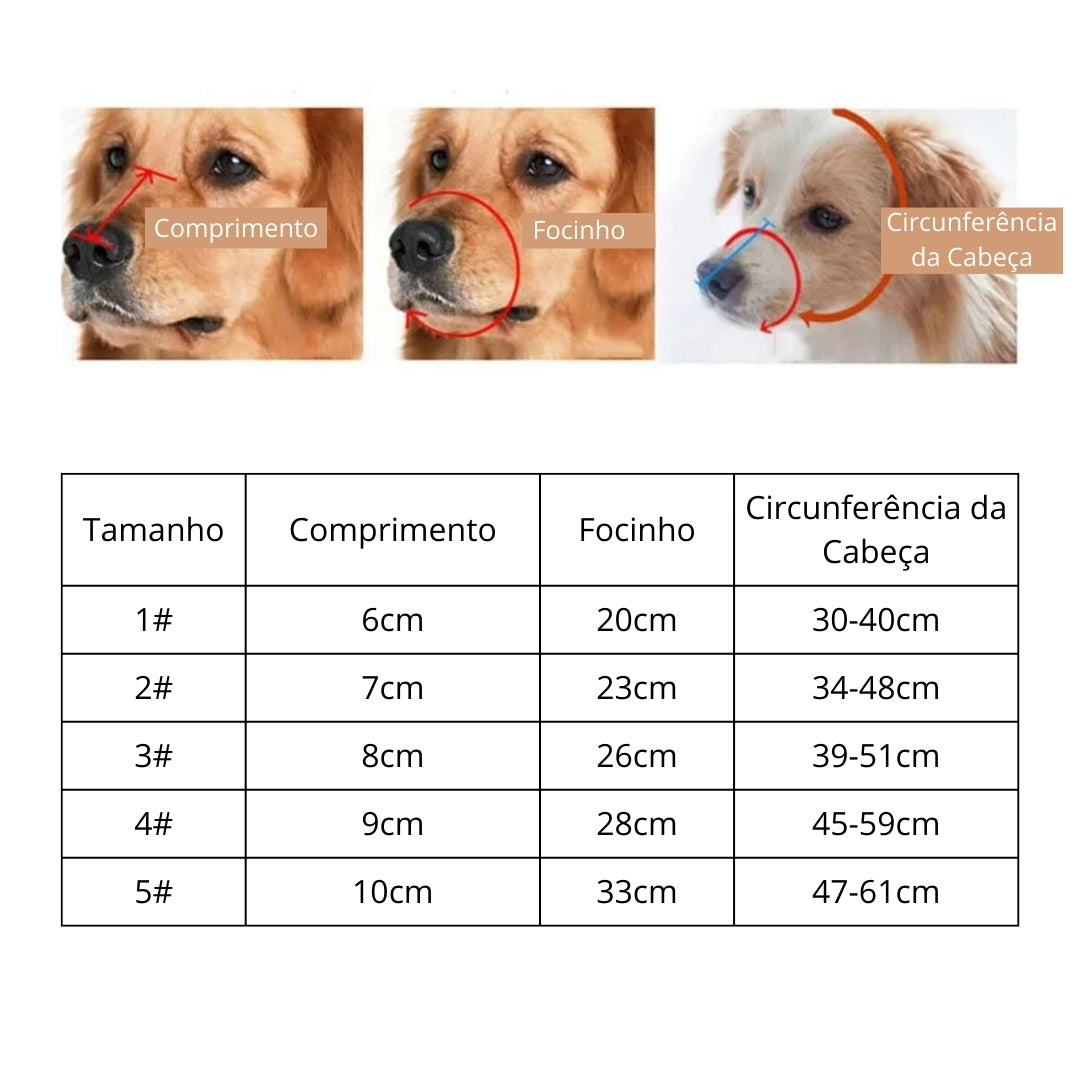 Focinheira de Silicone para Cães Médios e Grandes