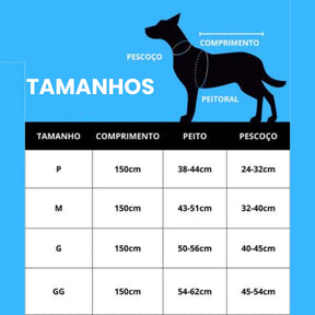 Peitoral Refletivo com Guia para Cães LumiCollar